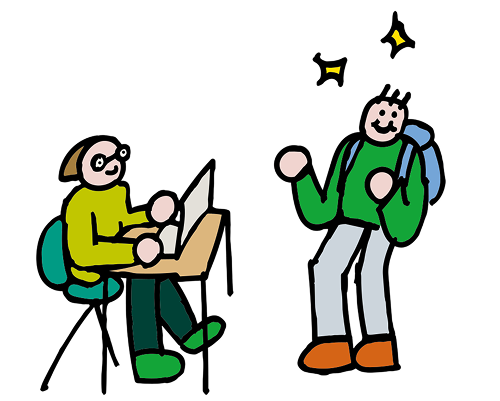 ilustración de estudiante tomasino siendo atendido